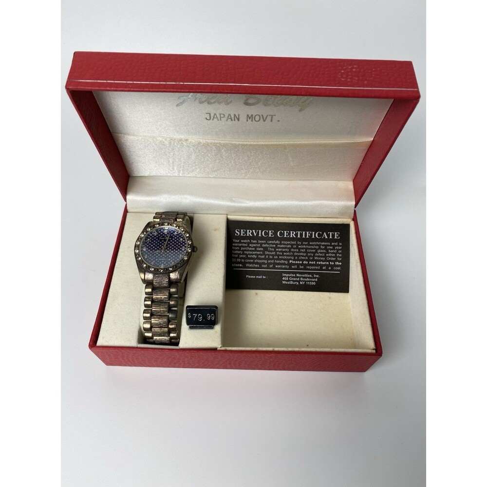 New Fred Belay Quartz Movement Blue Face Copper Colored Watch *Needs Battery
